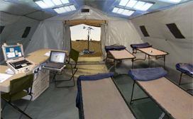 shelter with LED panels